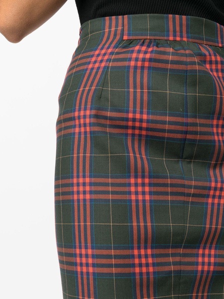 high-waisted check-skirt