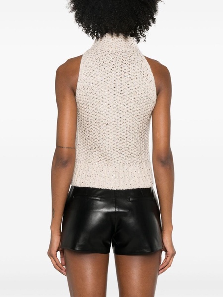 crystal-embellished roll-neck top