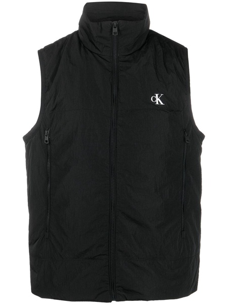 logo-print padded gilet