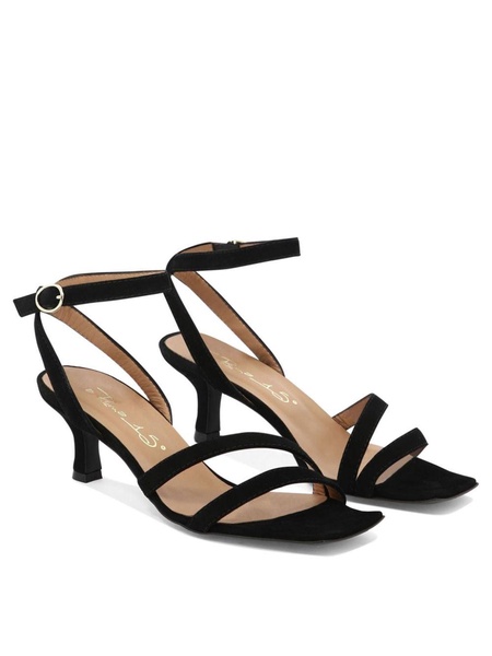 kitten heel suede sandals