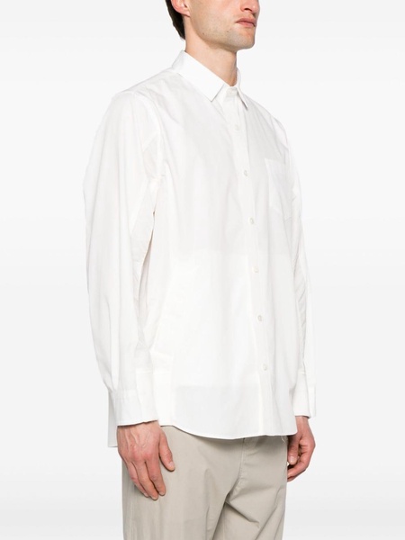 ribbed-panelling poplin shirt