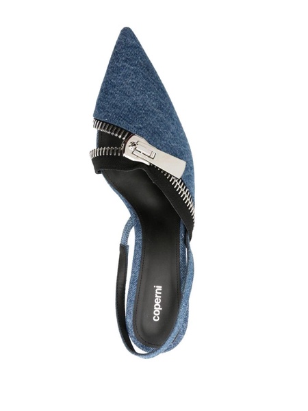 75mm denim slingback pumps