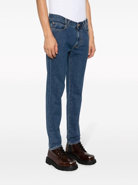 VW-print tapered-leg jeans