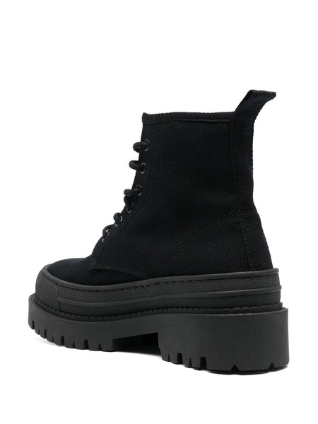 Foxing lace-up ankle boots