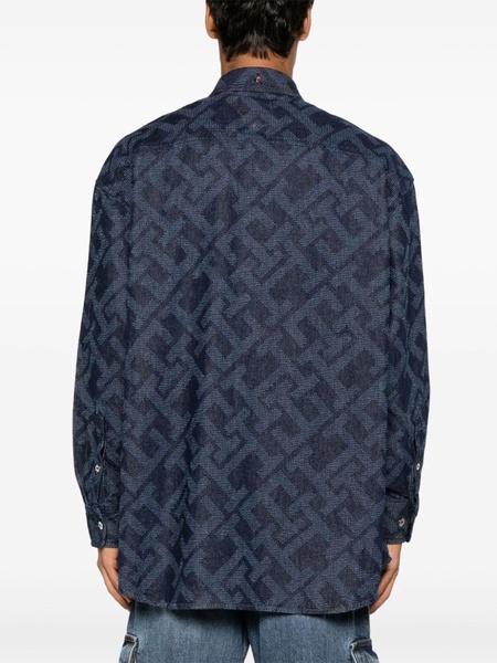 monogram-jacquard denim shirt