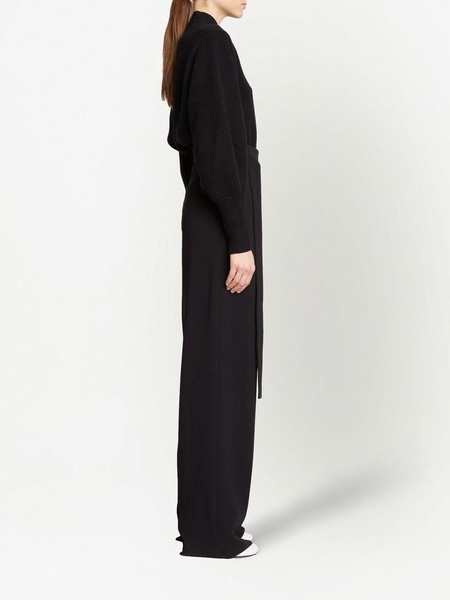 high waist crepe trousers