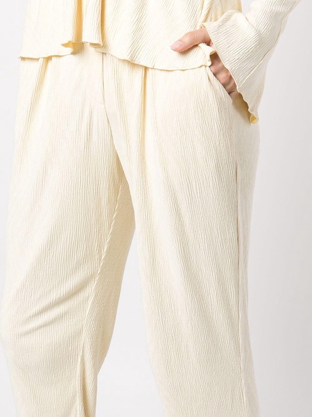 plissé straight-leg trousers