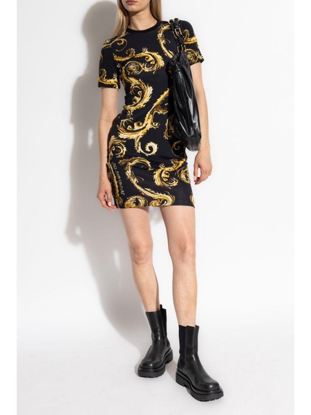 baroque-print t-shirt dress