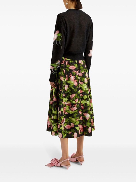 floral-print A-line skirt