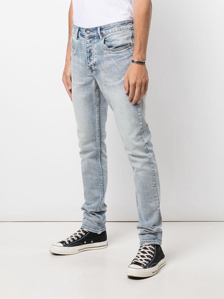 Punk straight-leg denim jeans