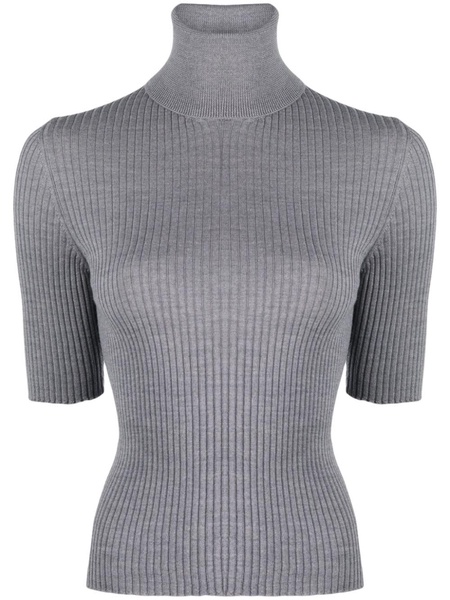 ribbed-knit virgin wool T-shirt