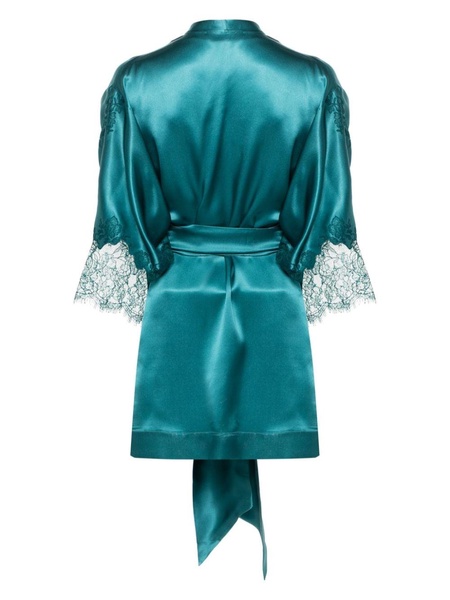 lace-trim silk robe