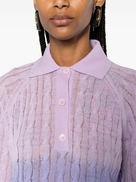 Purple Ombré-Effect Wool Sweater