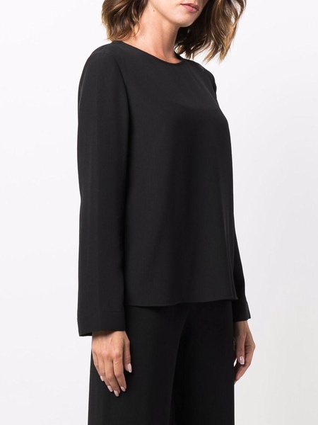 long-sleeve silk top