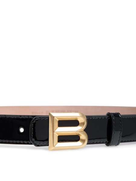 logo-buckle leather belt