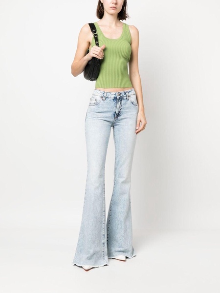 low-rise flared jeans