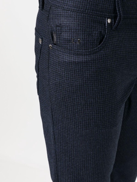 checked straight-leg trousers