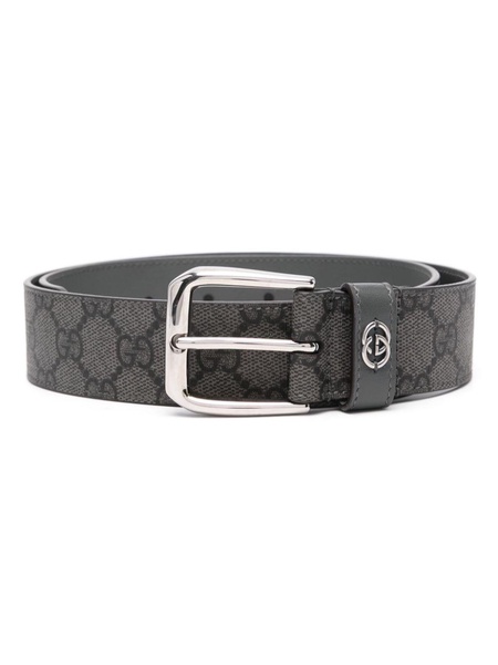 Grey Interlocking G Canvas Belt