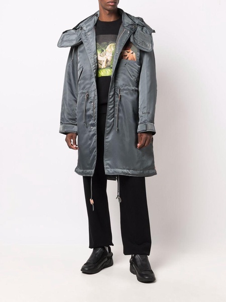 painterly-print hooded parka