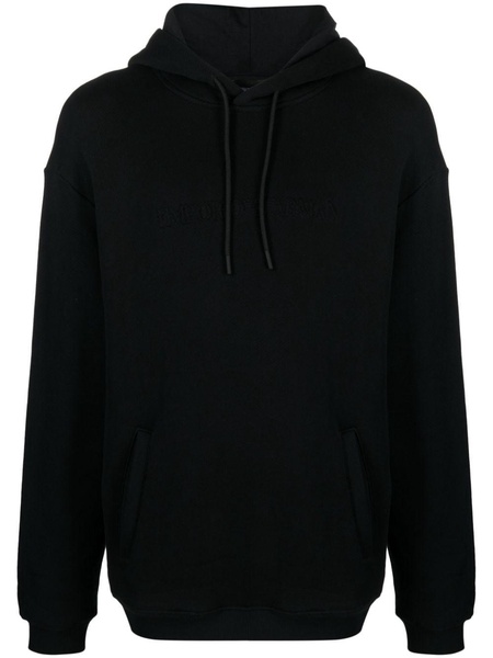 logo-embossed cotton hoodie