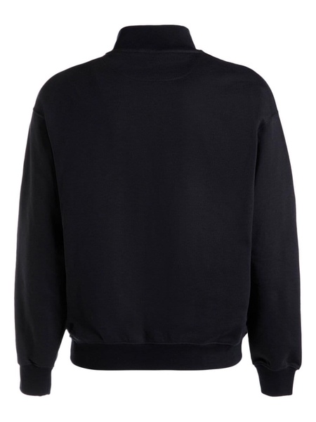 logo-embroidered half-zip sweatshirt