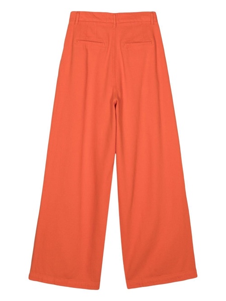 wide-leg cotton trousers