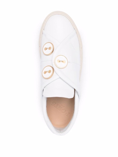 button-embossed slip-on sneakers