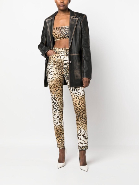 leopard-print tapered-leg trousers 