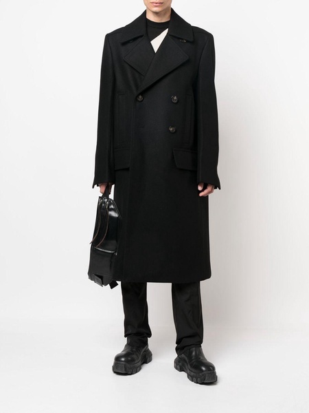 double-breasted wide-lapel coat