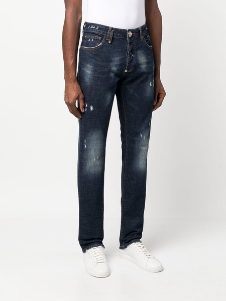 Super Straight Cut distressed jeans