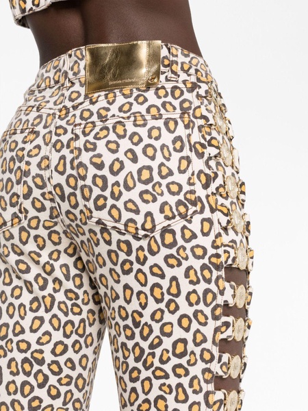 leopard-print jeans