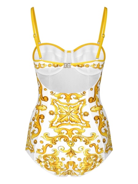 Maiolica print one piece swimsuit