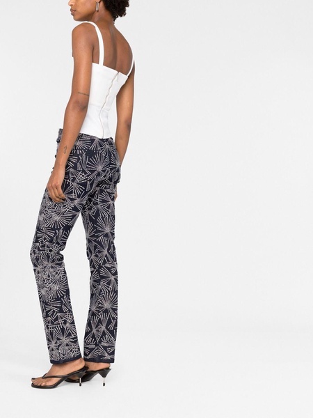 crystal-embellished straight-leg trousers