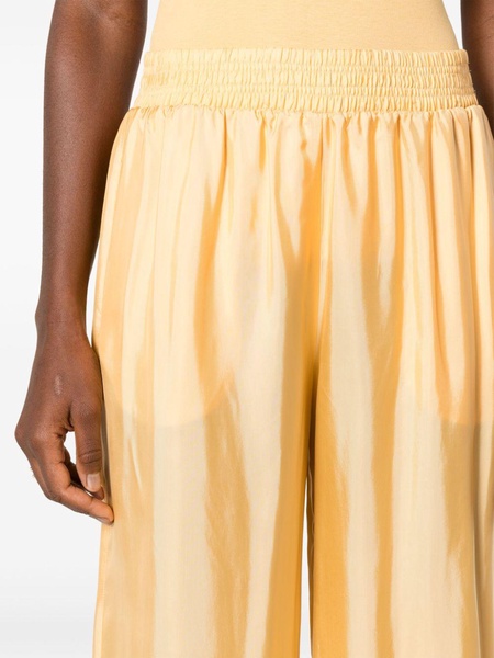 high-waist satin palazzo trousers