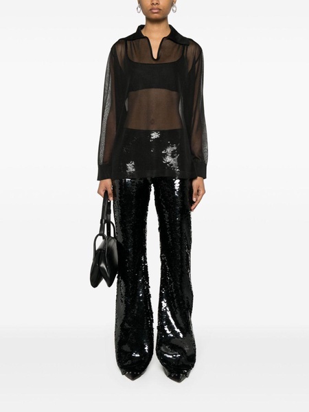 sequin flared trousers