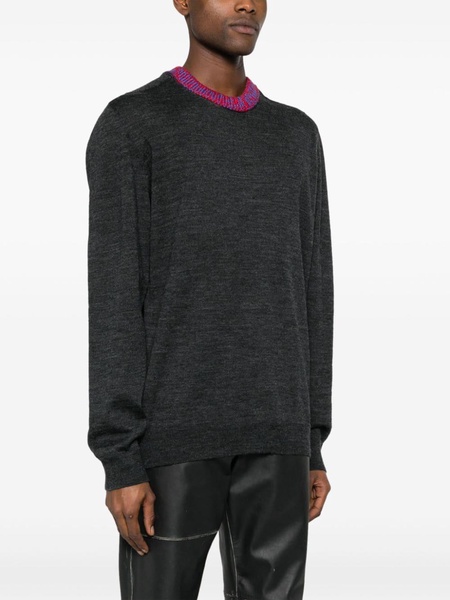 contrasting-collar wool jumper