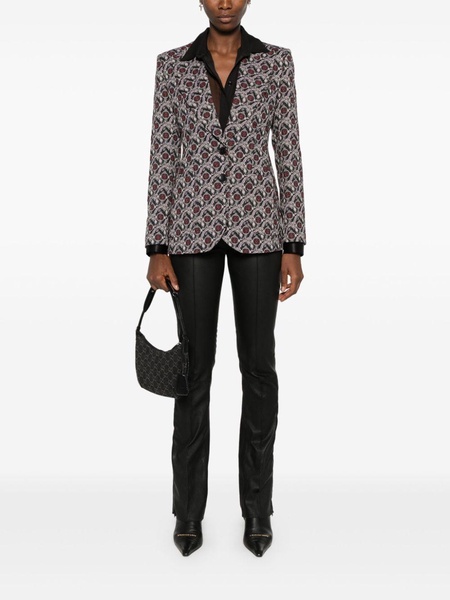 patterned-jacquard blazer