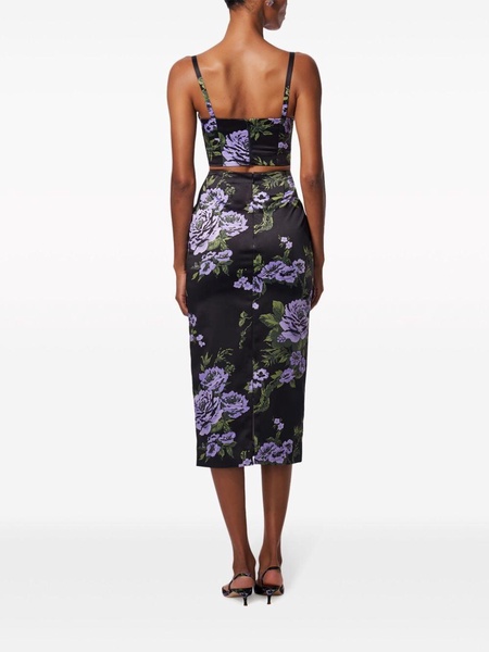 floral-print pencil skirt