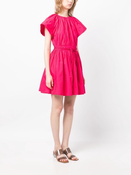 Jessa belted pleated minidress