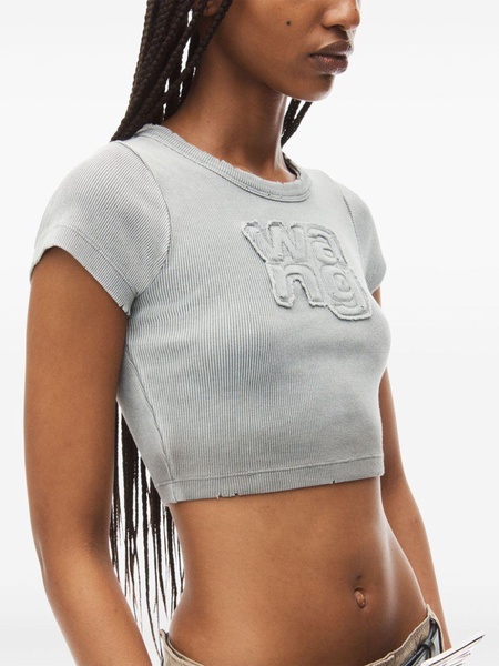 logo-appliqué cropped T-shirt