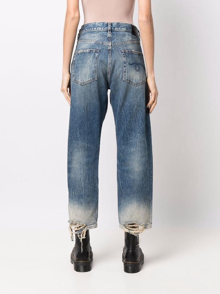 Kelly cropped distressed-hem jeans