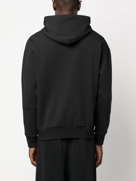 logo-debossed long-sleeve hoodie