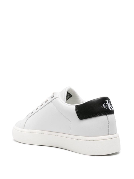 logo-embossed leather sneakers