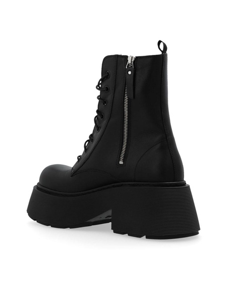 lace-up leather platform boots