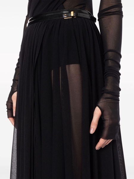 semi-sheer wrap maxi skirt