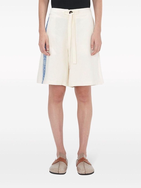 logo-tape wide-leg shorts