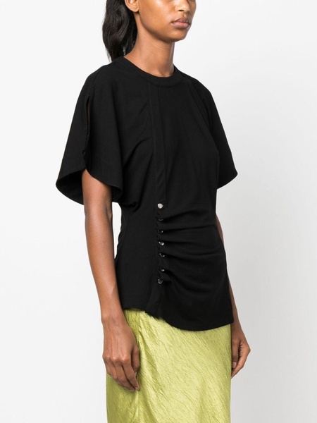 short-sleeved draped blouse