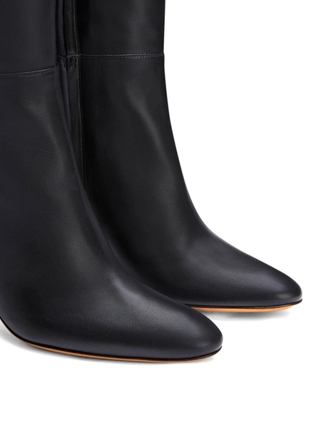 105mm almond-toe leather boots 