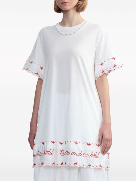 bead-embellished T-shirt dress