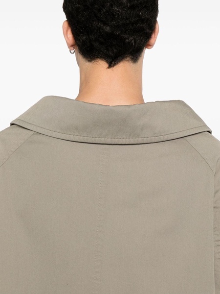 Grey Single-Breasted Cotton Coat